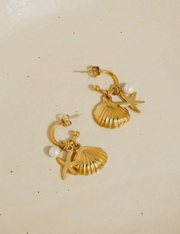 Marlène Seashell and Star Earring Earrings prem. prem. clothing boutique Chatham, Ontario, Canada