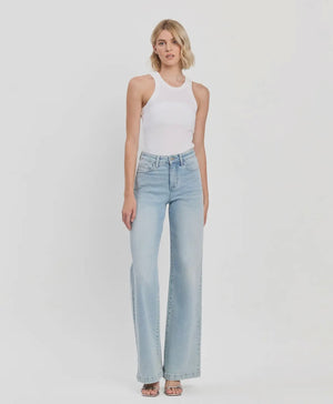 Olivia Stretch Wide Leg - Vervet Blue Denim Pants prem. prem. clothing boutique Chatham, Ontario, Canada