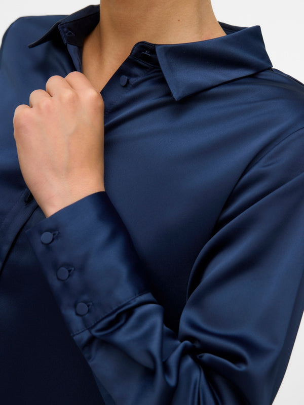 Merle Satin Blouse - Vero Moda Blouse prem. prem. clothing boutique Chatham, Ontario, Canada