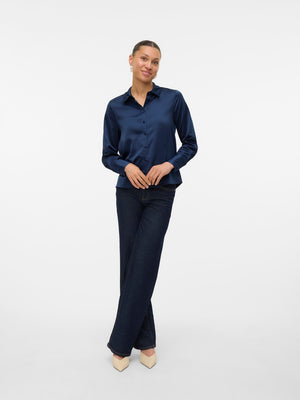 Merle Satin Blouse - Vero Moda Blouse prem. prem. clothing boutique Chatham, Ontario, Canada