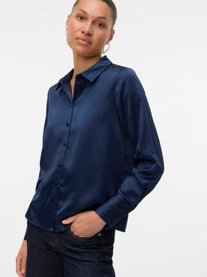 Merle Satin Blouse - Vero Moda Blouse prem. prem. clothing boutique Chatham, Ontario, Canada