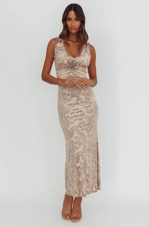 Radiant Rose Maxi - One and Only Co. Dress prem. prem. clothing boutique Chatham, Ontario, Canada