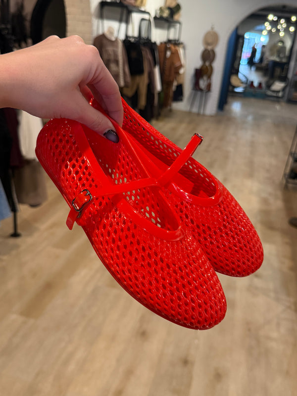 Jelly Sandals - RED Shoes prem. prem. clothing boutique Chatham, Ontario, Canada
