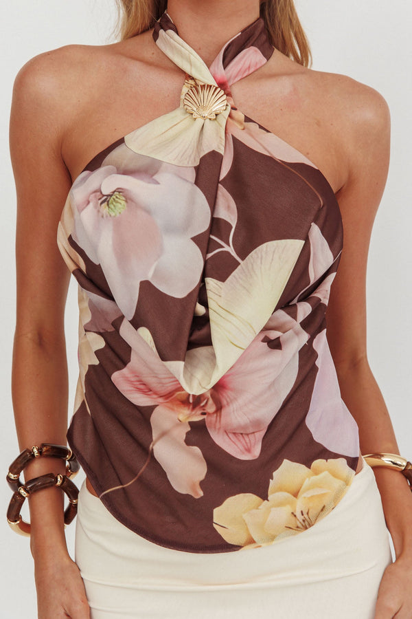 Brooks Shell Halter Top Tops prem. prem. clothing boutique Chatham, Ontario, Canada