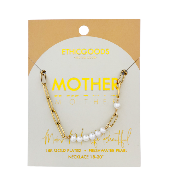 Morse Code Paperclip Chain Necklace - Mother - Ethic Goods jewelry prem. prem. clothing boutique Chatham, Ontario, Canada
