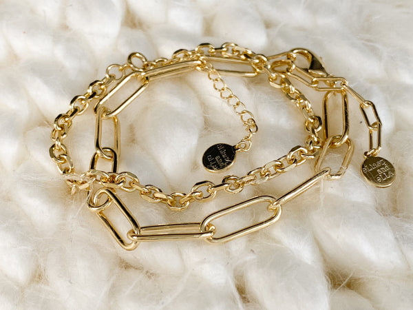 Connection Paperclip Chain Bracelet | e&e | Gold Bracelet eLiasz and eLLa    prem. clothing boutique Chatham, Ontario, Canada