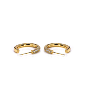 Whisper CZ Hoop Earrings | Gold Earrings eLiasz and eLLa    prem. clothing boutique Chatham, Ontario, Canada