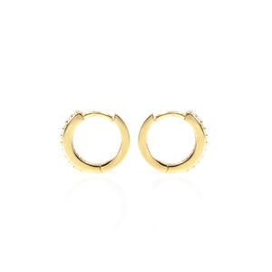CZ Sparkle Huggie Hoop Earrings | Gold Earrings eLiasz and eLLa    prem. clothing boutique Chatham, Ontario, Canada