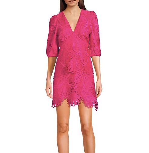 Harper Cut-Out Tiered Mini Dress | Adelyn Rae | Fuchsia prem. Harper Cut-Out Tiered Mini Dress | Adelyn Rae | Fuchsia prem.