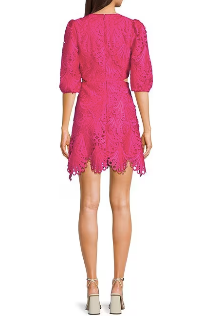adelyn rae pink lace dress Harper Cut-Out Tiered Mini Dress | Adelyn Rae