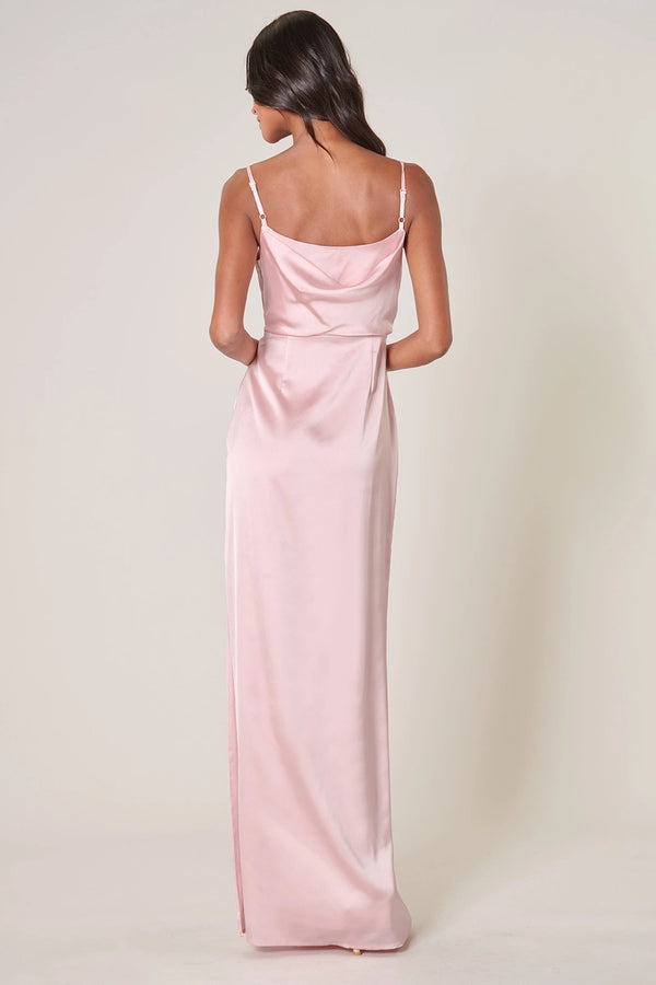 Charisma Cowl Neck Maxi | Baby Pink Dress Sugarlips    prem. clothing boutique Chatham, Ontario, Canada