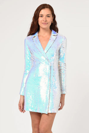 Paula Iridescent Sequin Blazer Dress | Adelyn Rae Dress Adelyn Rae    prem. clothing boutique Chatham, Ontario, Canada