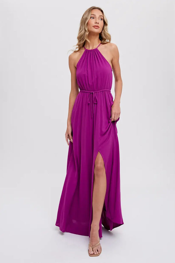 High-Neck Halter Maxi Dress | Size Large Dress Bluivy    prem. clothing boutique Chatham, Ontario, Canada