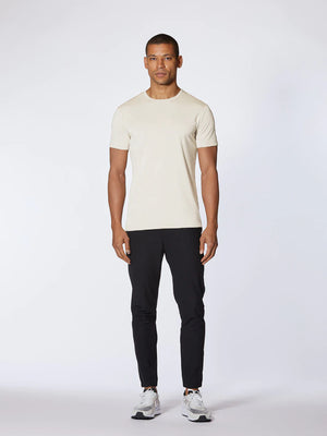 Short Sleeve Crew Split-Hem T-Shirt | Ivory | Cuts Clothing  Cuts Clothing Small   prem. clothing boutique Chatham, Ontario, Canada