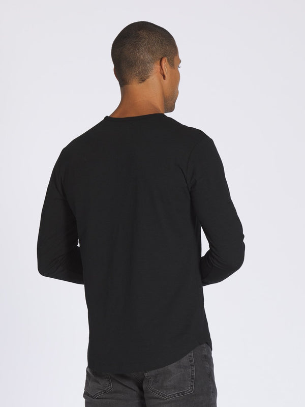 Long Sleeve Crew Curve-Hem | Black | Cuts Clothing  Cuts Clothing    prem. clothing boutique Chatham, Ontario, Canada
