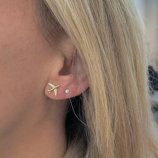 Fly Away Gold Studs Earrings Nikki Smith    prem. clothing boutique Chatham, Ontario, Canada