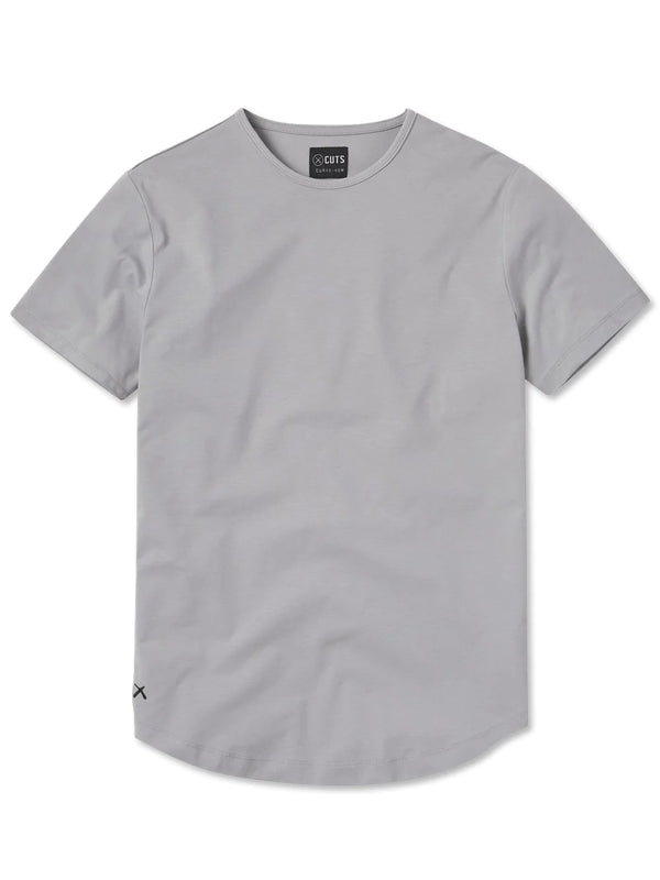 Short Sleeve Crew Curve-Hem T-Shirt | Granite | Cuts Clothing  Cuts Clothing    prem. clothing boutique Chatham, Ontario, Canada