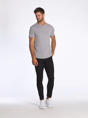 Short Sleeve Crew Curve-Hem T-Shirt | Granite | Cuts Clothing  Cuts Clothing Small   prem. clothing boutique Chatham, Ontario, Canada