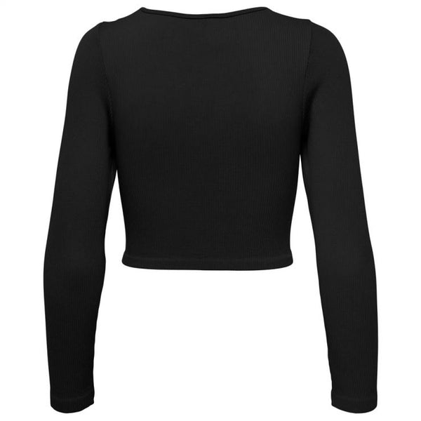 Gwen Ribbed Cut-Out Crop - Black  ONLY    prem. clothing boutique Chatham, Ontario, Canada