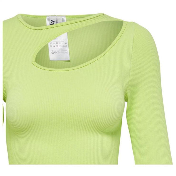 Gwen Ribbed Cut-Out Crop - Celery  ONLY    prem. clothing boutique Chatham, Ontario, Canada