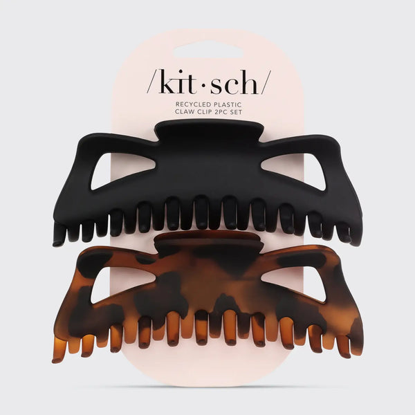 Jumbo Hair Claw Duo | Black & Tort | kitsch  kitsch    prem. clothing boutique Chatham, Ontario, Canada