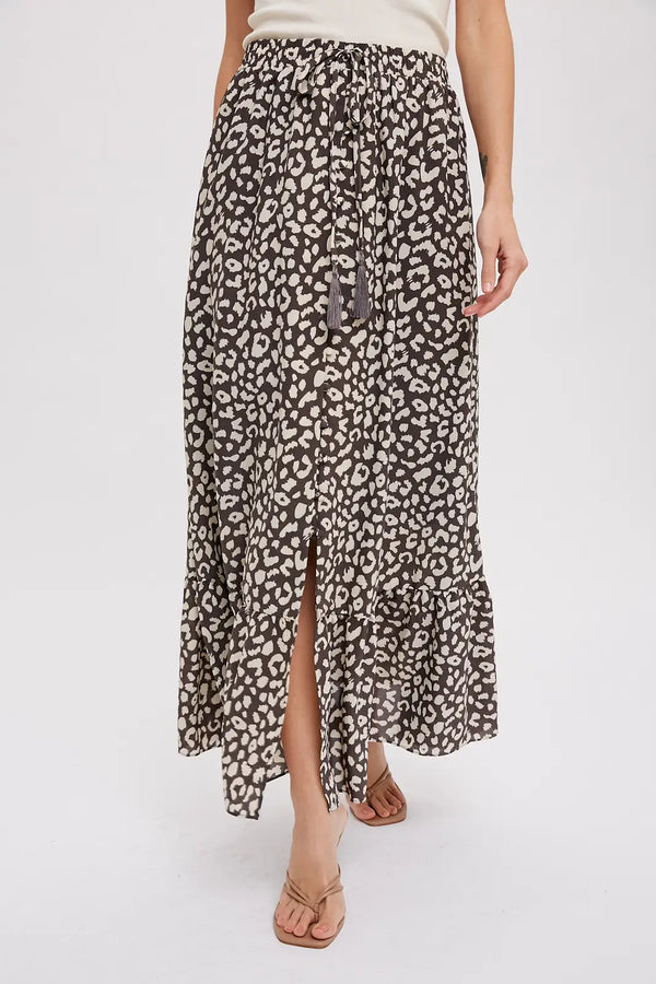 Monochrome Leopard Maxi Skirt Maxi Skirt Bluivy    prem. clothing boutique Chatham, Ontario, Canada