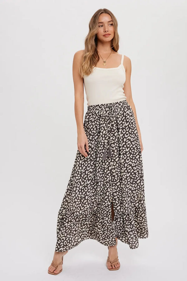 Monochrome Leopard Maxi Skirt Maxi Skirt Bluivy Small   prem. clothing boutique Chatham, Ontario, Canada
