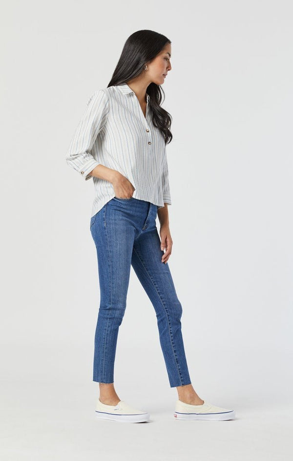 Scarlett LT Frayed Hem Skinny Jeans | MAVI Jeans Jeans Mavi    prem. clothing boutique Chatham, Ontario, Canada