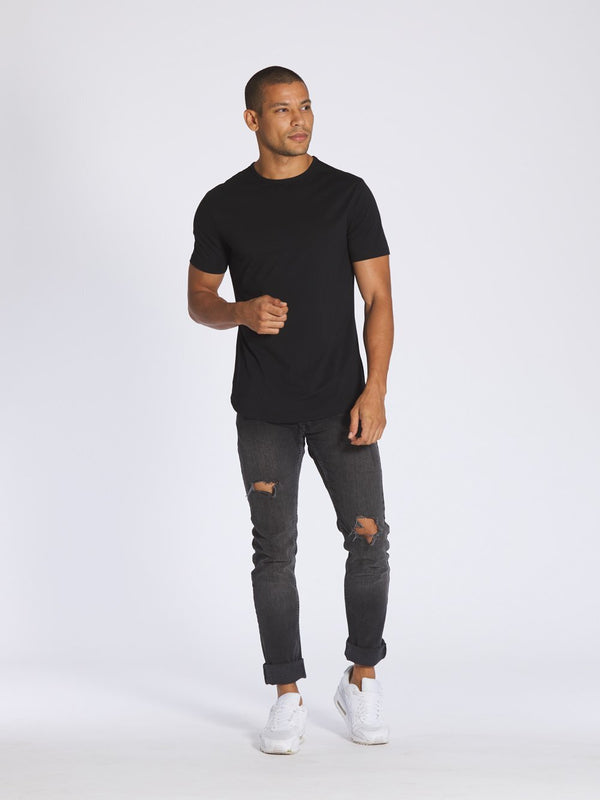 Crew Curve-Hem T-Shirt | Black | Cuts Clothing  Cuts Clothing    prem. clothing boutique Chatham, Ontario, Canada