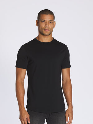 Crew Curve-Hem T-Shirt | Black | Cuts Clothing  Cuts Clothing Medium   prem. clothing boutique Chatham, Ontario, Canada