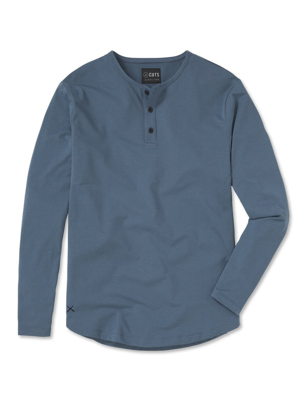 Long Sleeve Henley Curve-Hem | Vintage | Cuts Clothing  Cuts Clothing    prem. clothing boutique Chatham, Ontario, Canada